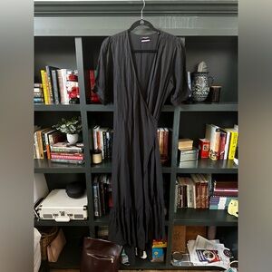 EUC Scotch & Soda black midi wrap dress. Only worn once or twice.